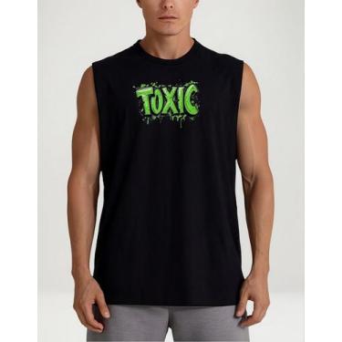 Imagem de Regata Masculina Estampada Toxic 422 Treino Barra Peso - Hs, Preto, G