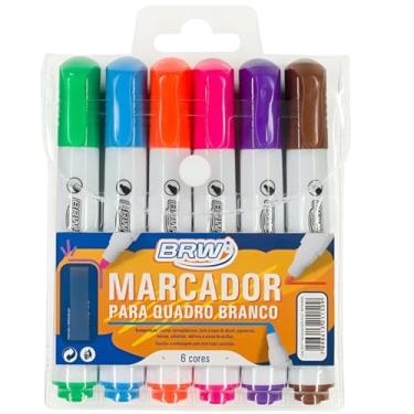 Imagem de Marcador Para Quadro Branco, Kit com 6 Cores Vibrantes Para Uso Escolar e Profissional