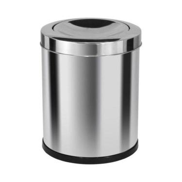 Imagem de Lixeira Emaço Inox Com Tampa Meia Esfera 22 Litros