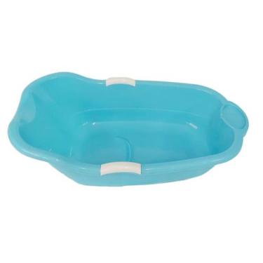 Imagem de Banheira infantil bebê com porta sabonete azul bebê micromax