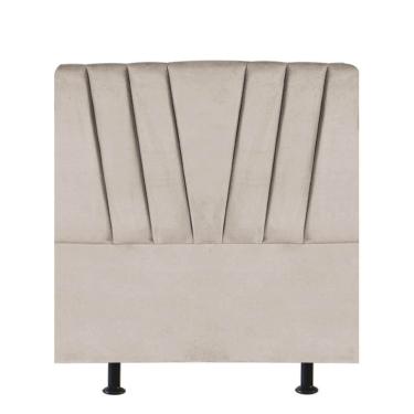 Imagem de Cabeceira Estofada Bélgica 100cm Solteiro Para Cama Colchão Box Quarto Suede Bege - Aurora Line