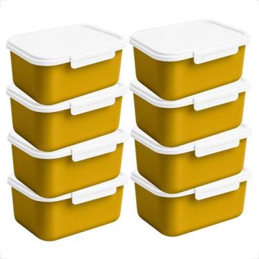 Imagem de Kit de Potes 5 Vasilhas 750ml com Tampa e Trava LIVRE BPA Marmita Reut