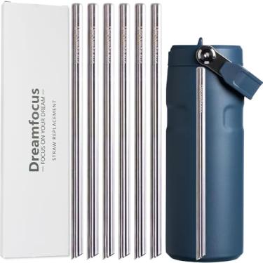 Imagem de Dreamfocus Canudo de metal de substituição de aço inoxidável para Stanley IceFlow Aerolight Flip Straw 2.0 Garrafa 473 ml
