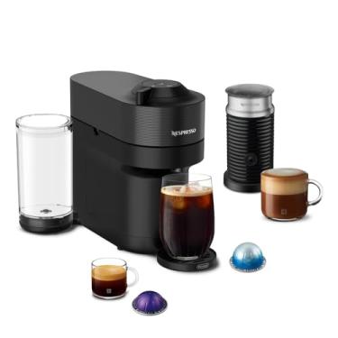 Imagem de Nespresso Máquina de café e café expresso Vertuo Pop+ da De'Longhi com espumador de leite Aeroccino, preto alcaçuz