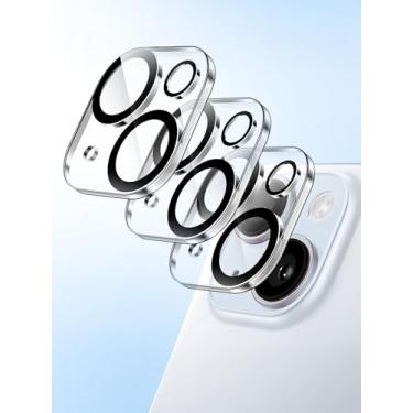 Imagem de Pacote com 3 protetores de lente de câmera HD transparente para iPhone 17 Pro, vidro temperado de dureza 9H, antiarranhões, não afeta fotos noturnas