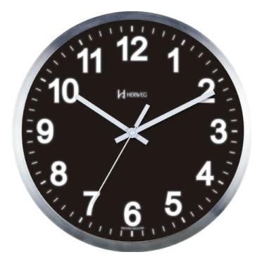 Imagem de Relógio Parede 36,50cm Aluminio Silencioso Herweg
