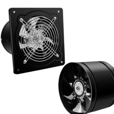 Imagem de 10Inch,HYZHANHONG Exaustor axial de 4 a 16 polegadas para porão, garagem, cozinha, banheiro, janela e parede (preto - silencioso)