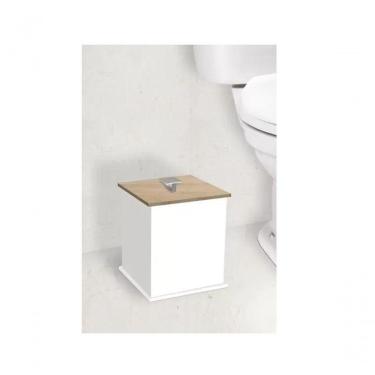 Imagem de Lixeira Quadrada Branco-carvalho - Fabribam