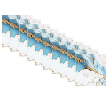 Imagem de Placa Adesiva 3D Marmore Kit 10 uni Papel de Parede Autocolante Moderno Reforma Obra Ambiente Cozinha Banheiro Casa