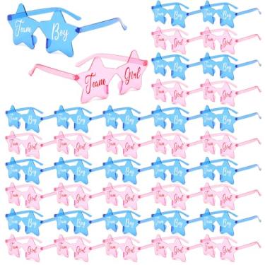Imagem de Matcheck 40 peças de óculos de sol reveladores de gênero rosa azul estrela Shpaed time meninas/meninos lembrancinhas de festa de chá de bebê