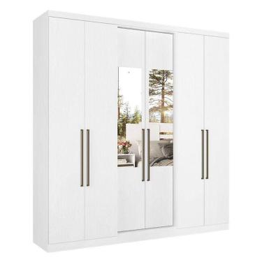 Imagem de Guarda Roupa Casal Presence Glass 6 Portas Branco Acetinado - Thb
