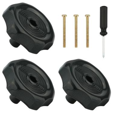 Imagem de QSYZAIL Pacote com 3 maçanetas de ventilação de janela RV eixo de 2 polegadas e manivela de plástico de 2 1/4 polegadas de diâmetro substituição para trailer trailer trailer