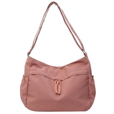 Imagem de Bolsas transversais modernas de lona para mulheres, bolsa crescente para uso diário, viagem, bolsa tiracolo, grande, bolsa universitária, rosa, One Size