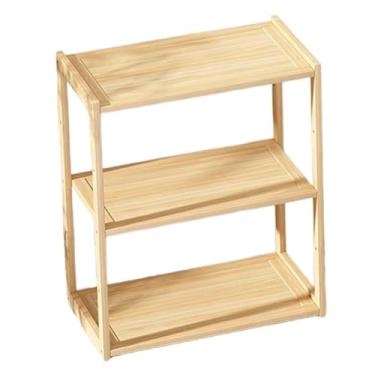 Imagem de Wooden Storage Rack Desktop Organizer Holder,Rustic Standing Tabletop Stand Display Shelf for Kitchen,Desktop Countertop,Home, 3 Layer/1046