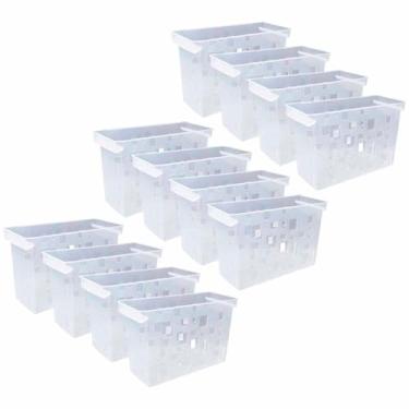 Imagem de Kit 12 Caixa Arquivo Móvel Cristal Dello Resistente Multiuso