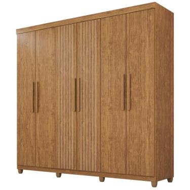 Imagem de Guarda-roupa De Solteiro 100% Mdf 6 Portas 2 Gavetas Benfica Frison