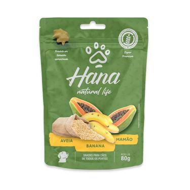 Imagem de Petisco Snack Hana Natural Life Para Cães Sabor Aveia, Banana e Mamão 80g