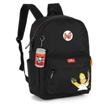 Imagem de Mochila Escolar The Simpsons Duff Beer Preto Costas Luxcel