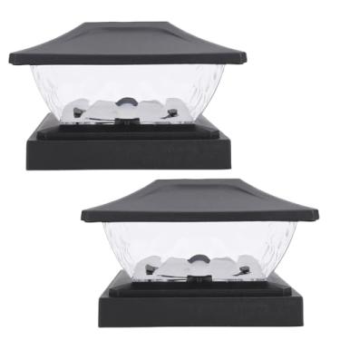 Imagem de Jiawu Luz Solar LED para Poste de Luz Durável à Prova de Intempéries para Varanda de Pátio, Material ABS Iluminação Branca Quente 2 Pacotes para Decoração de Iluminação Externa (#12)