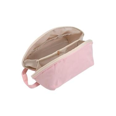 Imagem de Bolsa de armazenamento de roupas íntimas com vários compartimentos para sutiãs, calcinhas e meias, organizador portátil de pano de memória para viagens e casa, capa de lingerie durável e leve, rosa