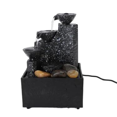 Imagem de AYNEFY Fonte de Mesa Com Luz Led, Cachoeira Interna Decorativa Movida a Usb Com Pedras para Escritório Doméstico e Relaxamento de Mesa (#12)