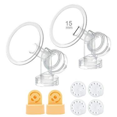 Imagem de Maymom Brand 15 mm 2 x One Peça Peça Peitoral Extra Pequeno c/ Válvula e Membrana para bombas de mama Medela;