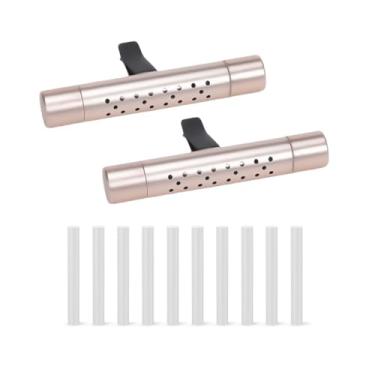 Imagem de Osilly 2 peças de clipe de ventilação difusor de carro, conjunto de aromas de óleo essencial de veículo com 10 bastões de recarga sem cheiro, acessórios de decoração de ambientador de ventilação