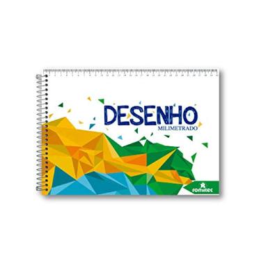 Imagem de Caderno Cartógrafia Miolo Milimetrado Capa Dura - 60 folhas - Colorido - Romitec