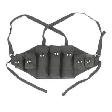 Imagem de Bolsa de lona militar tipo 56 peitoral revista bolsa munição bandolier verde bolsa de munição bolsa de munição bandolier preto