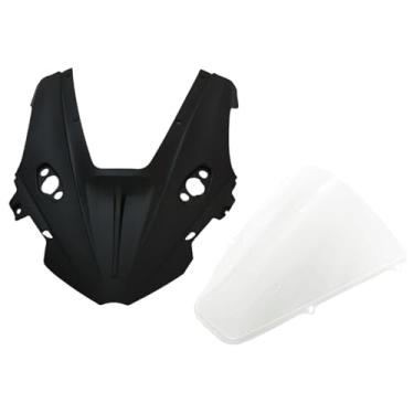 Imagem de GZDLMoto Kit de carenagem frontal da viseira do defletor de vento do para-brisa da motocicleta para CFMOTO 675SS, 675SR plástico ABS, 2 em 1 (E-Clear)