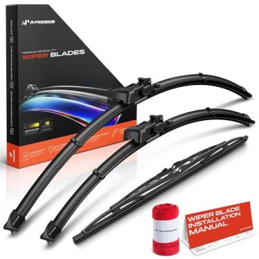 Imagem de A-Premium Lâminas de limpador de para-brisa com indicador de desgaste e toalha - Compatível com Volvo V50 2006-2011 - Conjunto de lâminas de limpadores dianteiros traseiros para 66.0 cm/50.8 cm/33.0