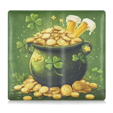 Imagem de CEBUGI Porta-luvas e porta-luvas com moedas douradas de trevo de quatro folhas para organizador de documentos, 12,5 cm x 24 cm