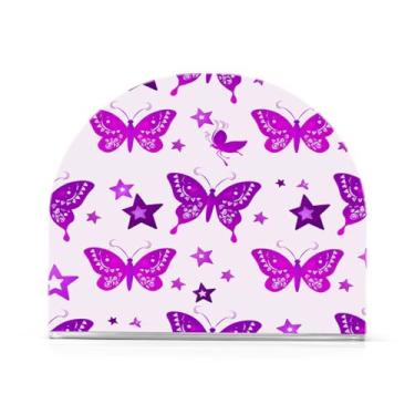 Imagem de Qilmy Porta-guardanapo, lindas borboletas porta-guardanapos para mesas cozinha restaurante decoração de casa, suporte decorativo moderno para papel de jantar guardanapos de coquetel 455