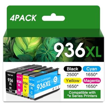 Imagem de JYZBRW Cartuchos de tinta 936XL 936 compatíveis com HP 936 936XL cartuchos de tinta para OfficeJet 9125e 9135e 9120e 9110 9120b 9120 9110b 9130e 9110e 9130b (pacote com 4)