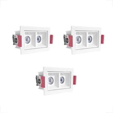 Imagem de Kit 3 Spot Duplo Mini Embutido Led Downlight Recuado Bet85
