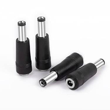 Imagem de DC 4,0 x 1,7 mm fêmea para 5,5 x 2,1 mm macho plugue universal conversor adaptador de barril de alimentação para roteador de laptop (4 peças)