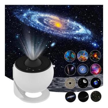 Imagem de Luminária Abajur Projetor Globo Galaxy Rotativa Criança Luz Noturna Qu