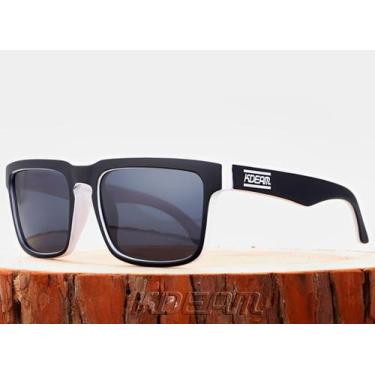 Imagem de Óculos De Sol Masculino Quadrado Polarizado Branco E Preto Com Proteçã