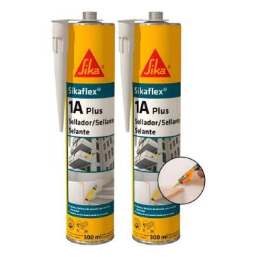 Imagem de Kit 2 Sikaflex 1a Plus 300ml Branco Selante Elástico Construção