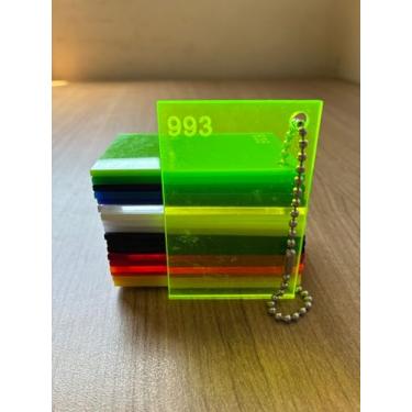Imagem de Chapa de Acrílico Verde Fluorescênte 3mm (100x100cm) Placa Premium Transparente Cast Virgem 100 por cento de Pureza | 1,0x1,0m Comunicação Visual | Dobrável | Corte a Laser | 1000x1000mm