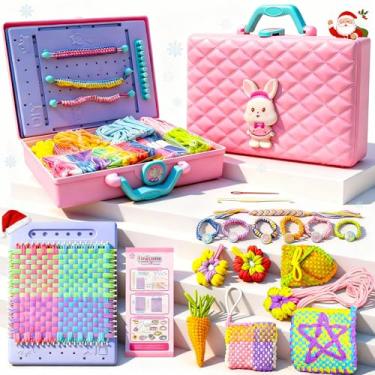 Imagem de Kit de tear de tecelagem 2 em 1 e kit de fabricação de pulseiras da amizade para meninas, presentes criativos para meninas de 6 a 15 anos, kit de artes e artesanato faça você mesmo para crianças