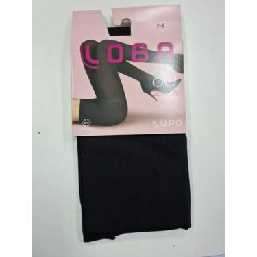 Imagem de Meia Calça Fio 80 Opaca Loba Lupo 5858 com Elastano., GG, Preto