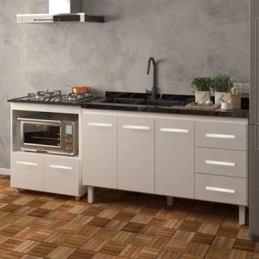 Imagem de Armário Balcão Gabinete de Pia 140 cm Carine e Balcão Para Fogão Cookt