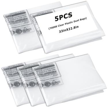 Imagem de 70008 Sacos coletores de pó de plástico transparente 35,56 cm x 81,3 cm, compatíveis com Delta, Grizzly, Harbor Freight, Shop Fox, WEN (pacote com 5)