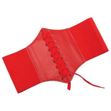 Imagem de Cinto Gótico Feminino Corselet Espartilho Steampunk - A.Cat, Vermelho