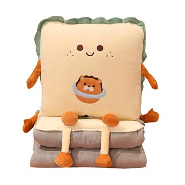 Imagem de Manta Almofada Dobrável 2 em 1 para Estender Casa Escritório Carro Sofá Acolchoada com Fecho Zipper Multifuncional