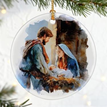 Imagem de Presentes Cristãos: Enfeites de Natal de Presépio | Decorações de Natal Religiosas, Decoração de Festas Cristãs, Ornamento de Sagrada Família, Presente Religioso, Presente de Batismo e Presentes