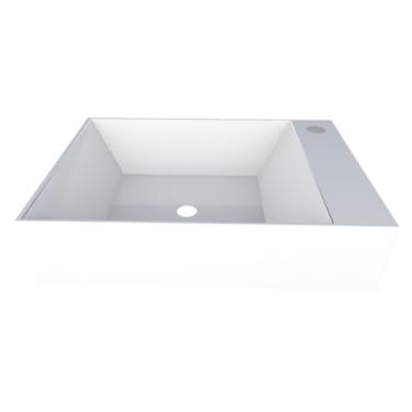 Imagem de Cuba para Banheiro Prisma Branca Combase em Mármore Sintético - Cozimax