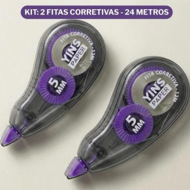 Imagem de Combo 2 Unidades Corretivo Em Fita Yins Paper Corpo Fume 4 Cores Papel