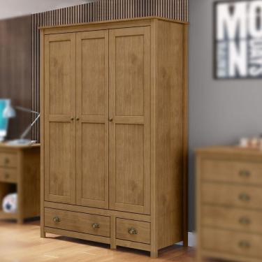 Imagem de Guarda-roupa 3 Portas 2 Gavetas Topázio Freijó Madeira Pinus - Finestra